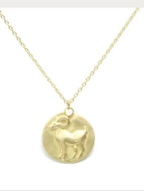 Marian Maurer Aries Zodiac Necklace 18k Gold NEW
